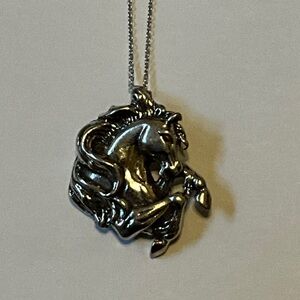 Stallion Sterling Silver Horse Pendant Necklace NWT